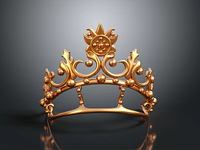 Elegant Golden Crown As Daily Life Ornament With Intricate Patterns And Decorative Design 3d model