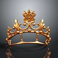 Elegant Golden Crown As Daily Life Ornament With Intricate Patterns And Decorative Design