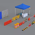 Essential Road Facilities For Construction Sites Including Barriers Cones Guardrails And Tents