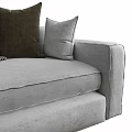 Modern Gray Sofa With Decorative Pillows In Brown And Geometric Patterns 3d model