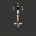 Modern Stylish Bicycle With White Frame Orange Seat And Reflective Wheel Design