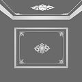 Elegant Ceiling Design With Ornate Central Pattern And Decorative Border Details 3d model