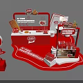 Lotte Stick Promotion Booth With Red Theme Display Counter And Snack Items 3d model