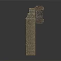 Ancient Historical Stone Structure Featuring Tall Pillars And Detailed Arch Design 3d model