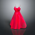 Elegant Red Spaghetti Strap Long Dress With Flowy Fabric For Evening Wear
