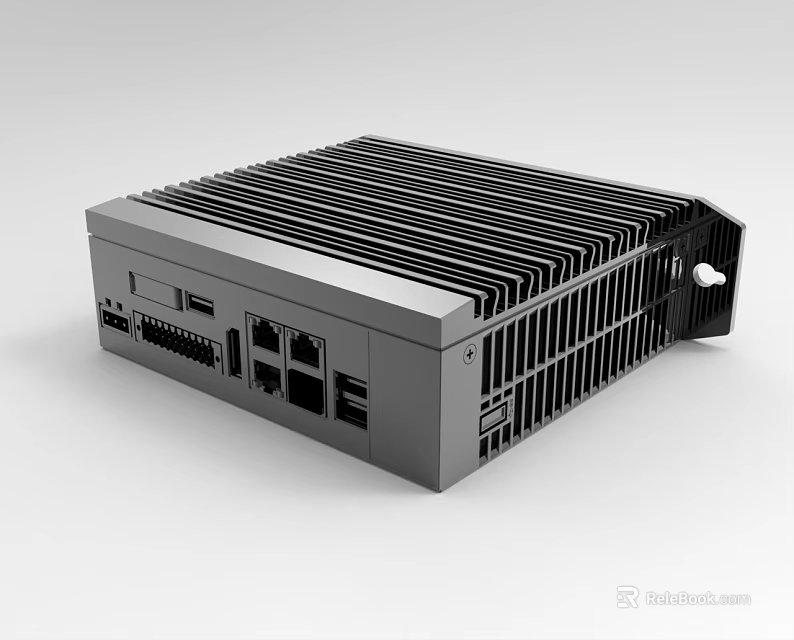 Industrial Equipment Compact Design With Heat Sink Cooling Network And USB Ports 3d model 