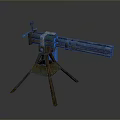 Vintage Rustic Machine Gun With Tripod Stand Old Fashioned Weapon 3d model