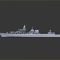 Realistic Warship Model Display With Detailed Hull Deck Weapon Systems And Scale Features 3d model