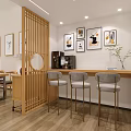Public Office Space Featuring Open Layout Wooden Slat Partition Bookshelves And Skylight