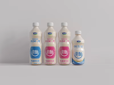 Junchang Bottled Beverages With Various Flavors And Colorful Packaging Design 3d model