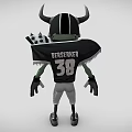 Game Movie Character Green Zombie With Horned Helmet And Skull Emblem Sports Uniform