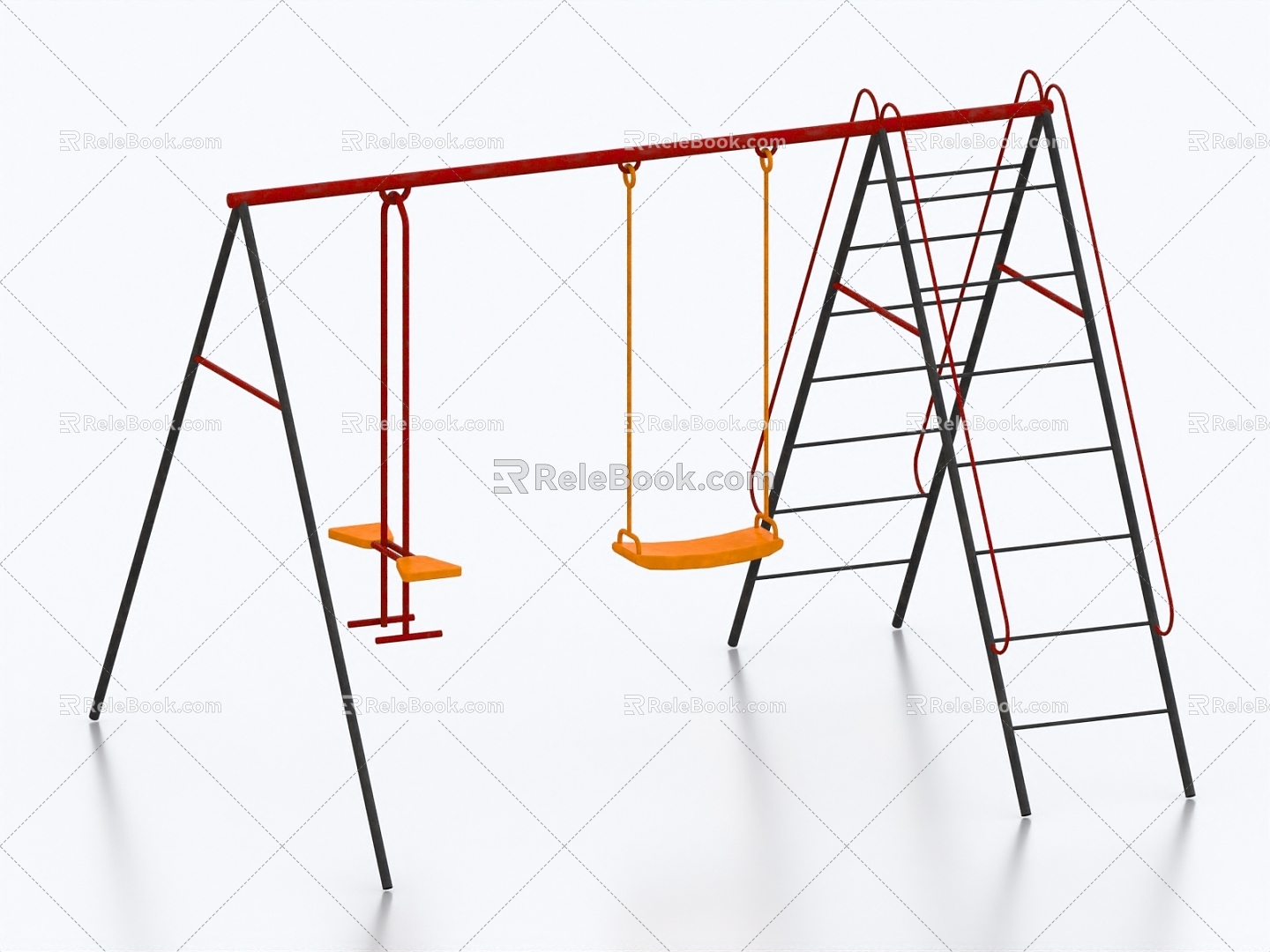 Swing Playground Facilities Swing Rack Children's Playground Amusement Park Facilities 3d model