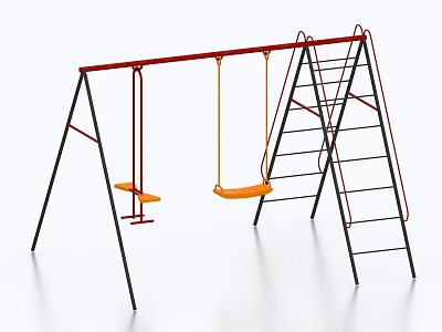 Swing Playground Facilities Swing Rack Children's Playground Amusement Park Facilities 3d model