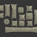 White Throw Pillows With Various Shapes And Sizes For Interior Furniture