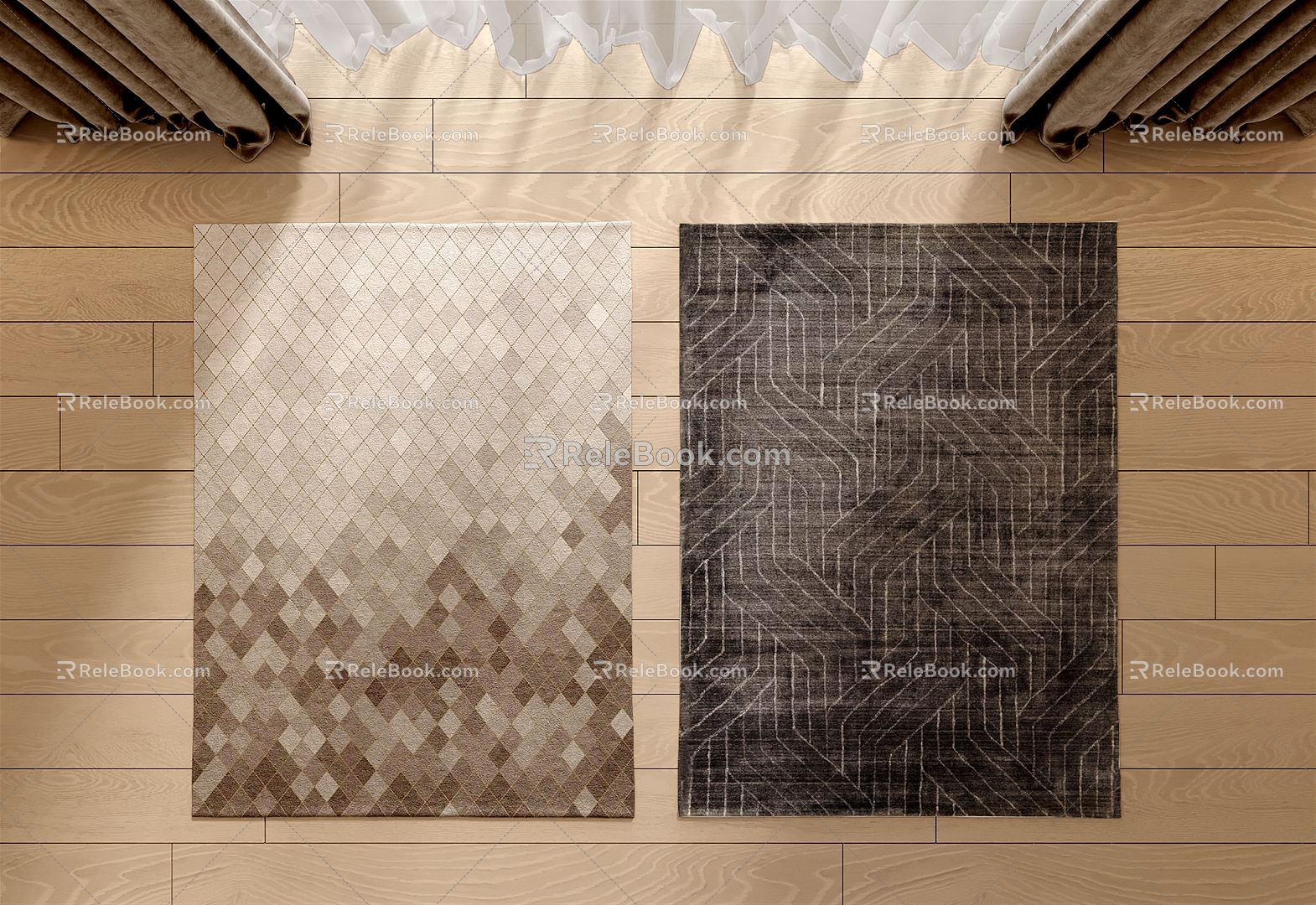 Modern Square Carpet Carpet 3d model