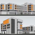 Modern Simple Primary School 3d model