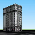 Classical Style Multi Story Office Building with Modern Window Design and Ground Floor Entrance