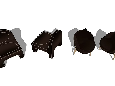 Modern Single Sofa Design With Backrest Armrest And Metal Leg Structure 3d model
