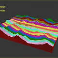 3D Terrain Model With Mountain Ranges Green Vegetation And River Paths