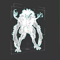 Mythical Aquatic Creature 3D Model With Multiple Limbs Tentacles And Complex Structure