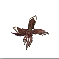 Fantasy Mythical Weapon With Red Gold Decoration Green Gemstone And Flame Like Wings