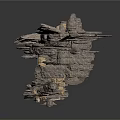 Natural Rock Sculptural Structure With Mushroom Like Forms And Stacked Layers
