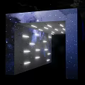Starry Sky Theme Photo Spot With Corridor Walls Strip Lights And Dark Floor