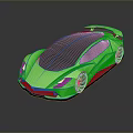 Green Sports Car With Sleek Modern Design Unique Wheels And Aerodynamic Body