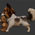 Cute Papillon Dog Snuggling With Brown Teddy Bear Stuffed Toy