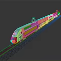 Sleek Modern High Speed Train With Silver Blue Exterior And Aerodynamic Design On Railway Track