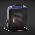 Vintage National Electric Heater With Blue Exterior Metal Stand And Glowing Grid