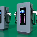 Public Electric Vehicle Charging Stations With DC Fast Charging Display And Charging Ports