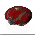 Mystical Creature Carrying Red Golden Decorated Round Container With Transparent Section