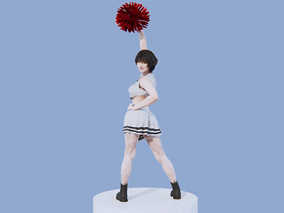 Modern Woman Cheerleading Girl 3d model