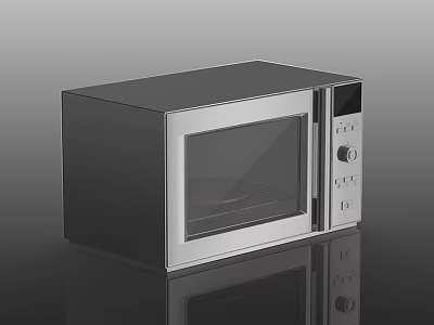 Modern Sleek Stainless Steel Microwave With Glass Door And Digital Control Panel A Practical Kitchen Appliance For Home 3d model