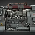 Industrial Mechanical Equipment With Complex Metal Pipes Gears And Gray Brown Structure