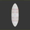 Ferry Ship With Red White Life Rings And Two Decks 3d model