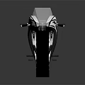 Futuristic Black And White Motorcycle With Sleek Design Large Tires And Transparent Windscreen
