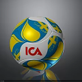 Colorful ICA Logo Household Ball With Blue Yellow White Patterns