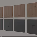 Modern Home Switch Panels With Wooden And Black Sleek Design Including Switches And Sockets