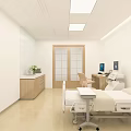 Modern Hospital Outpatient Clinic Interior Design With Medical Desks Computers Chairs Cabinets And Plants