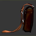 Leather Satchel Bag With Brown Orange Color And Adjustable Shoulder Strap
