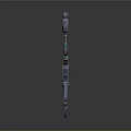 Futuristic Mechanical Weapon With Green Glowing Elements And Intricate 3D Design