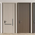 Modern Hinged Doors in Various Colors and Different Design Styles for Interiors 3d model