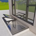 Detached Villa Modern Exterior With Large Glass Windows And Natural Light
