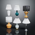Stylish Modern Lamps With Various Bases White Shades And Decorative Designs