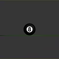 Green Circular Billiard Table Surface With Black 8 Ball Centered On Top