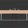 Delicious Food Arrangement On Pink Tablecloth Dining Table With Salad Bowls Drinks And Black Chair