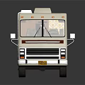 Vintage Cream Colored Bus With Red Stripes Windows And Roof Protrusions Exterior Design