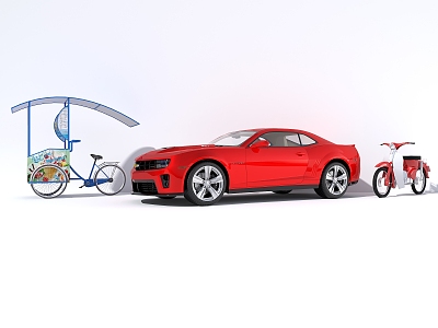 Bicycle Car Transportation Tourist Bicycle 3d model